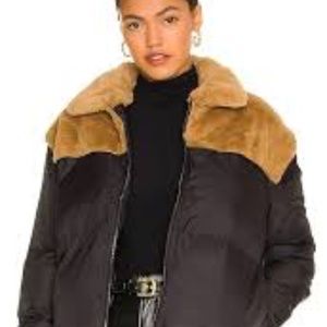 Central Park Knox jacket in camel and black